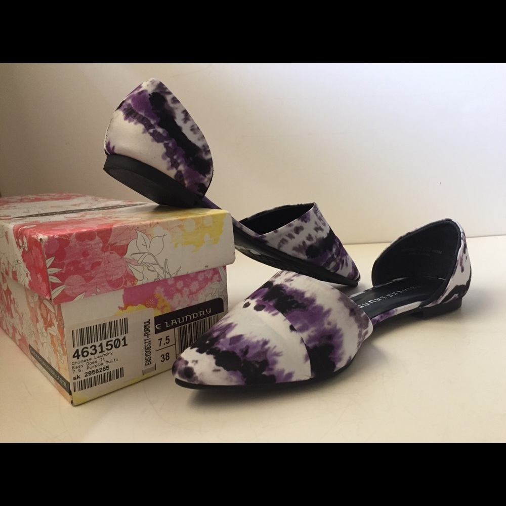 Chinese Laundry d’Orsay Flats 7.5 Purple Multi New